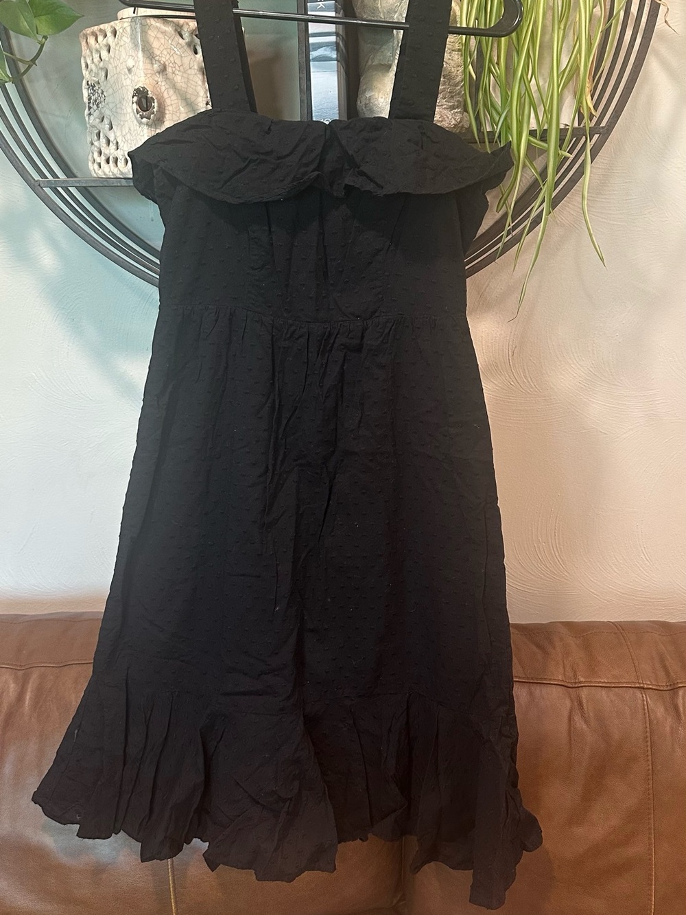 J. Crew Black Sundress with Ruffle Hem